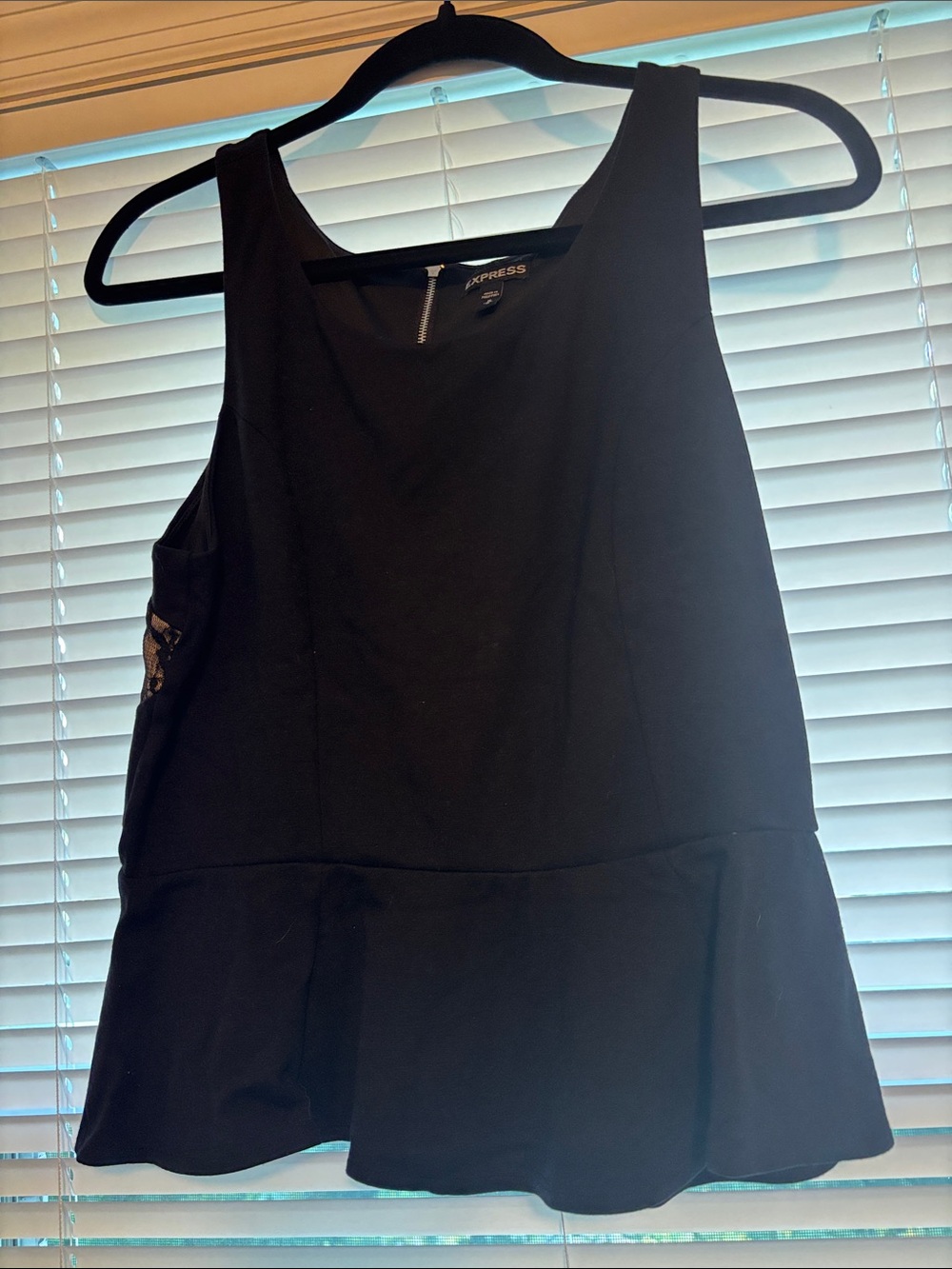 Express Black Peplum Sleeveless Tank
